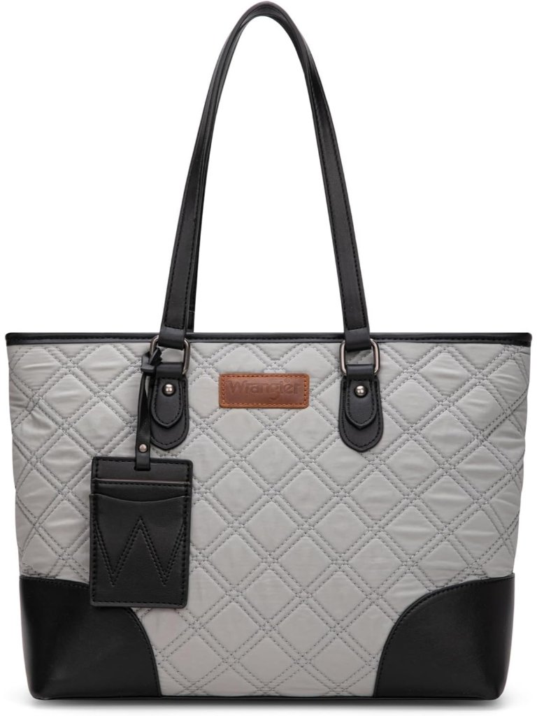 Wrangler Puffer Tote Bags For Women Medium Quilted Shoulder Bag For Work School